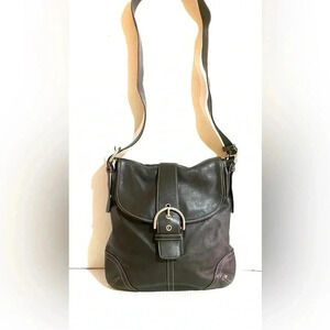 Coach vintage black leather crossbody handbag